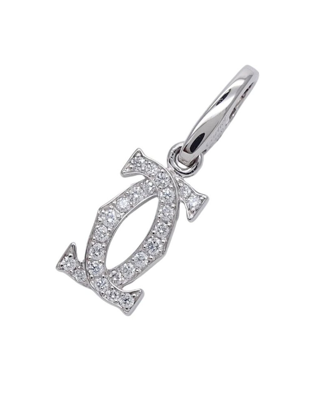 Cartier Pendant Charm 750 White Gold Diamond 2C